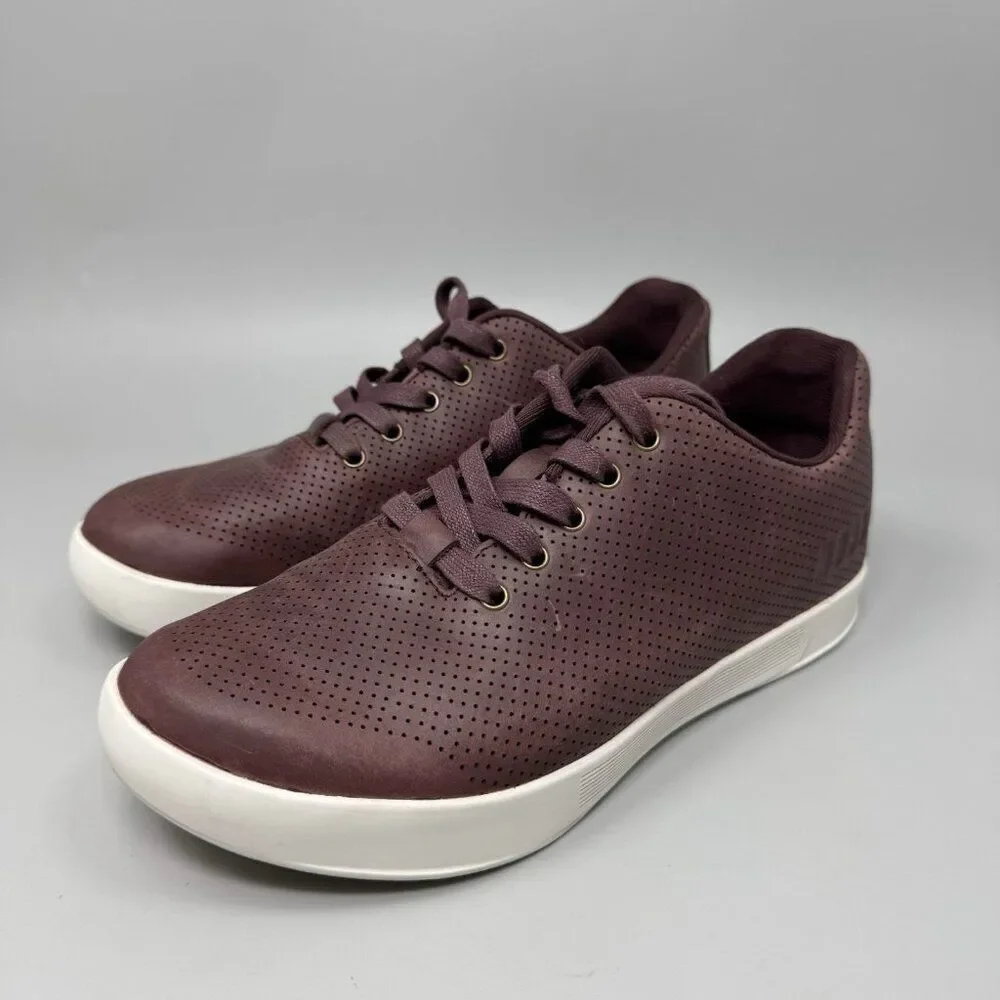 Nobull Perforated Leather Trainer Low Women's Size 8 Workout Gym Shoes Burgundy